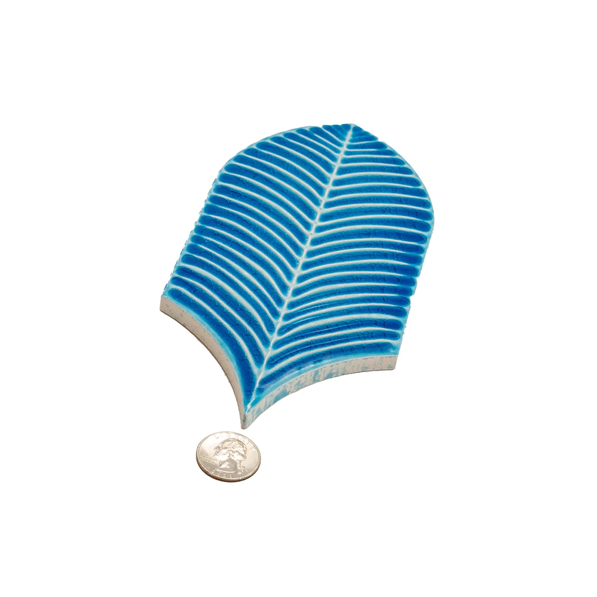 Plume Water Crackle Feather Ceramic Tile | Tile Club