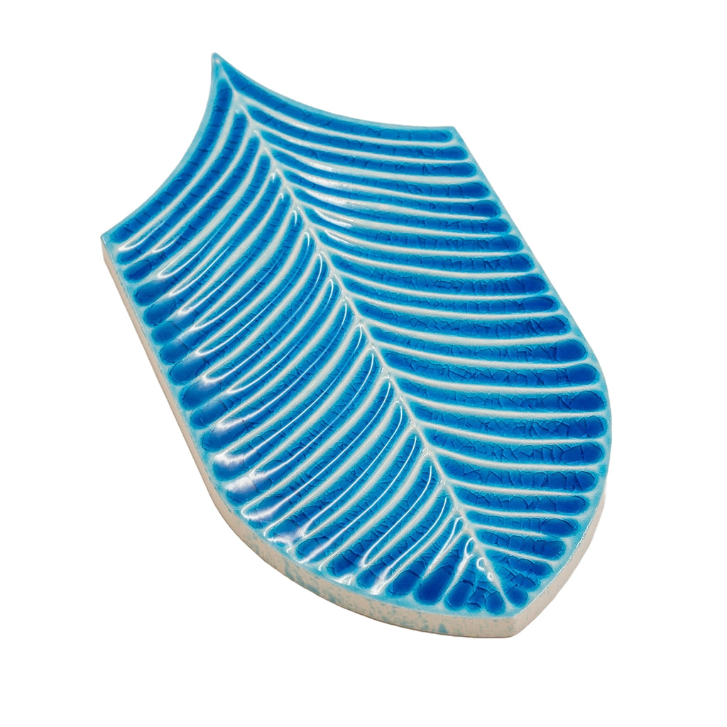 Plume Water Crackle Feather Ceramic Tile | Tile Club