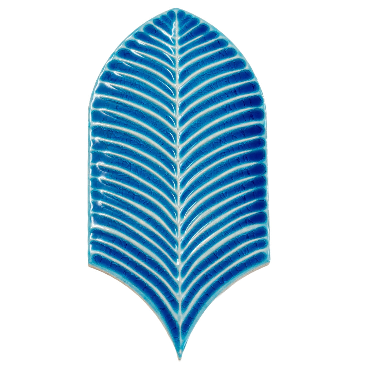 Plume Water Crackle Feather Ceramic Tile | Tile Club