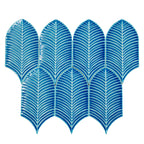 Plume Water Crackle Feather Ceramic Tile | Tile Club