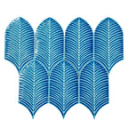 Plume Water Crackle Feather Ceramic Tile | Tile Club