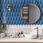 Plume Water Crackle Feather Ceramic Tile | Tile Club