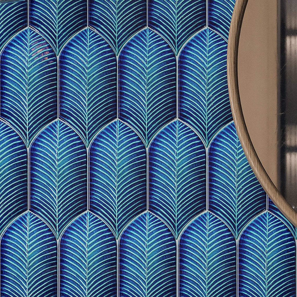 Plume Water Ceramic Feather Tile

