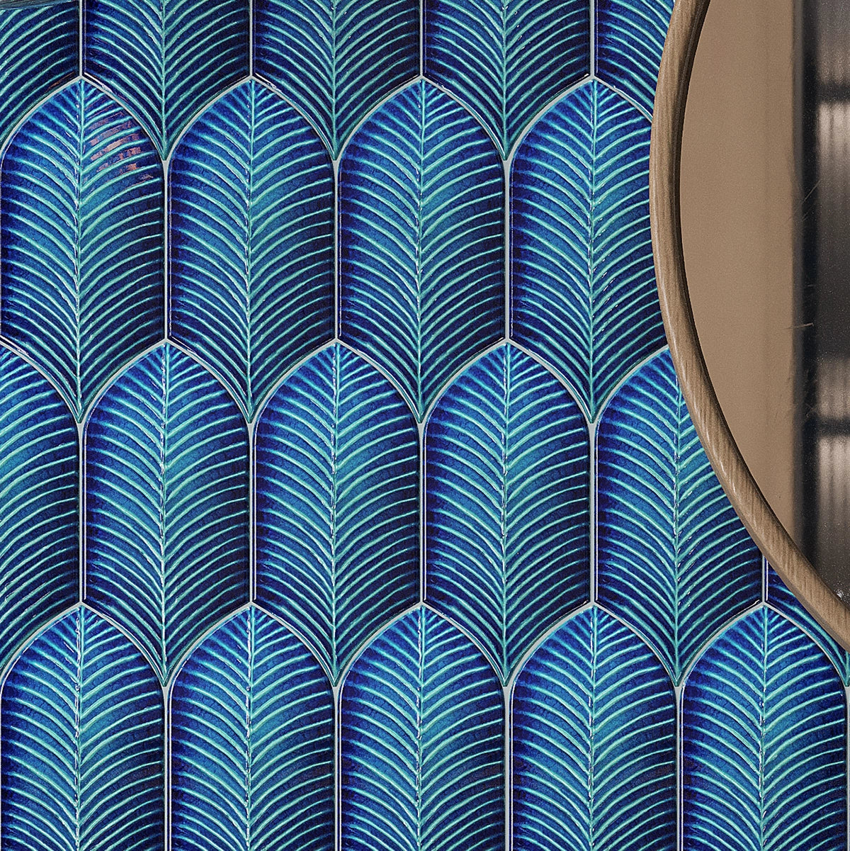 Plume Water Ceramic Feather Tile
