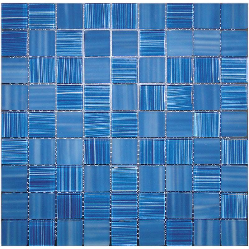 Pool Blue Glossy And Frosted Square Mosaic Tile | Tile Club | 11.3" x 11.3"