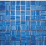 Pool Blue Glossy And Frosted Square Mosaic Tile Sample