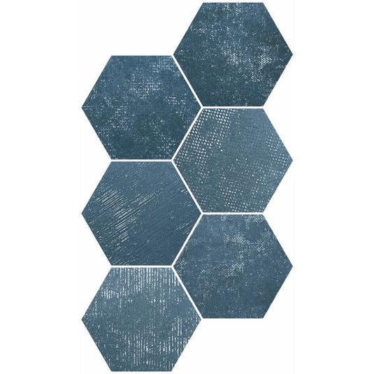 Portuguese Blue Dimension Hex Porcelain Tile | Tile Club