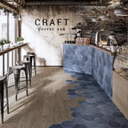 Portuguese Blue Porcelain Hexagon Tile | Tile Club