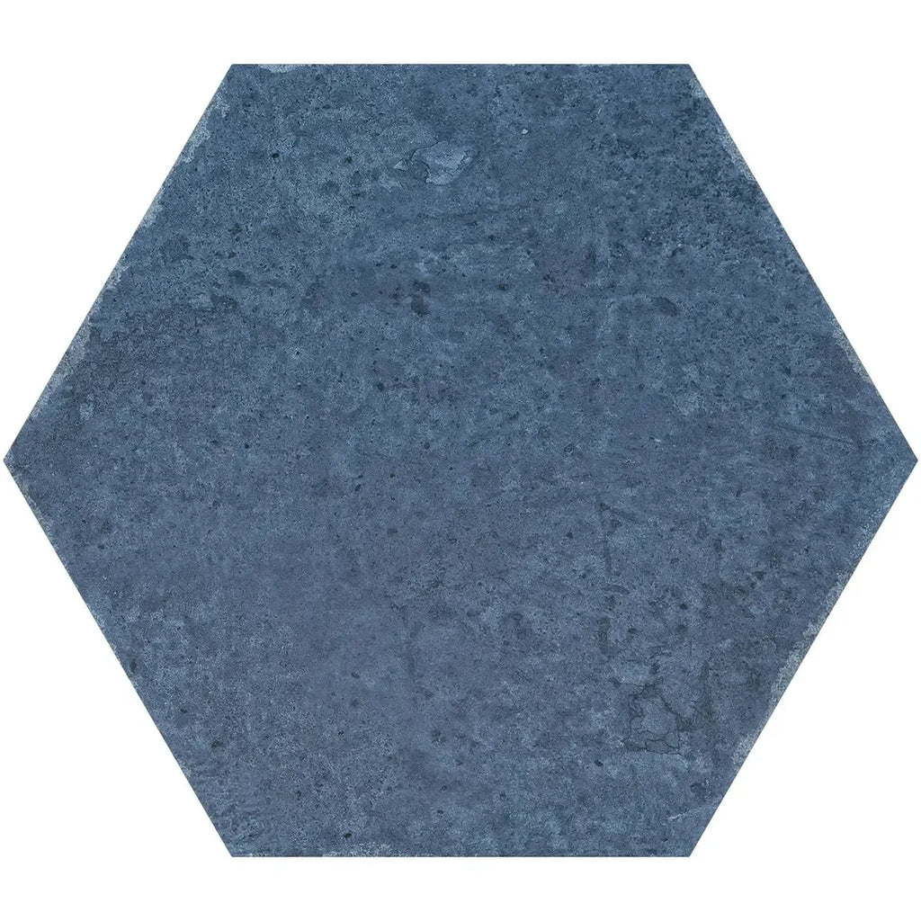 Portuguese Blue Porcelain Hexagon Tile
