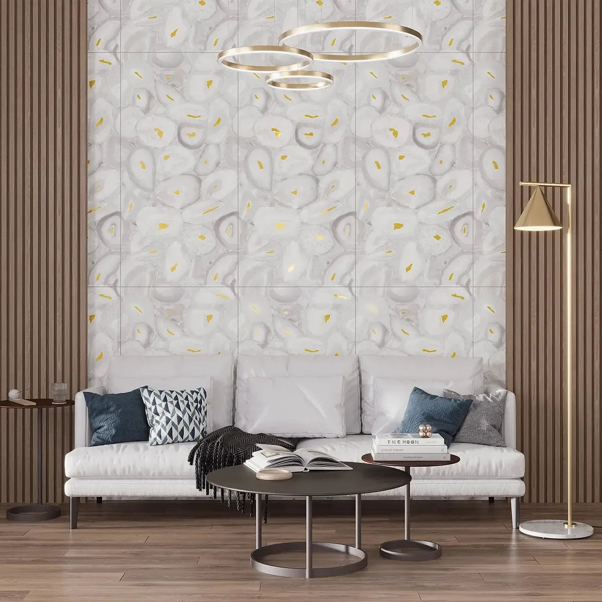 Geode Tile Preciosa White Geode and Gold Porcelain Tile Sample | Free Shipping ...