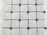 Chateau White Square Ceramic Mosaic Tile Sample