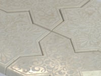 Moroccan Star & Cross Antique Etched Marble Mosaic Tile