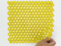 Yellow Buttons Porcelain Penny Round Tile Sample