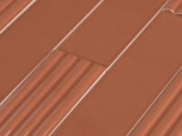 Groove Terra Cotta Deco Gloss Ceramic Subway Tile