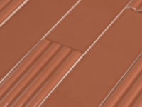 Groove Terracotta Deco Gloss Ceramic Subway Tile