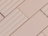 Groove Pink Deco Matte Ceramic Subway Tile