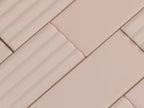 Groove Pink Matte Ceramic Subway Tile