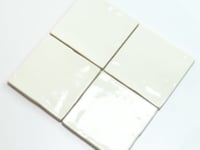 Lake White Ceramic Square Tile 4x4