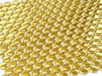 Metallic Gold Buttons Porcelain Penny Round Tile