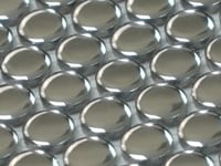 Metallic Silver Buttons Porcelain Penny Round Tile Sample