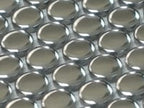 Metallic Silver Buttons Porcelain Penny Round Tile Sample