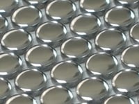 Metallic Silver Buttons Porcelain Penny Round Tile