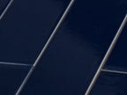 Groove Navy Gloss Ceramic Subway Tile