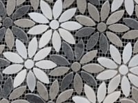 Meadow Wooden Flower Marble Mosaic Tile