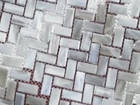 Pearl Herringbone Glass Mosaic Tile