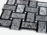Black and Gray Terrazzo Basket Weave Mosaic Tile