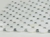 Eastern White Octagon With Bardiglio Dots Marble Mosaic Tile