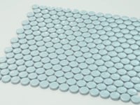 Pale Blue Buttons Porcelain Penny Round Tile