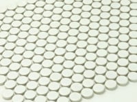 Matte White Buttons Porcelain Penny Round Tile Sample