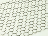 Matte White Buttons Porcelain Penny Round Tile