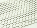 Matte White Buttons Porcelain Penny Round Tile