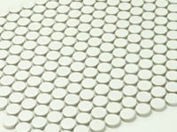 Matte White Buttons Porcelain Penny Round Tile