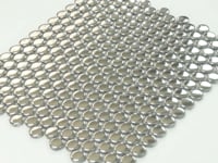 Metallic Silver Buttons Porcelain Penny Round Tile Sample