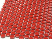 Red Buttons Porcelain Penny Round Tile Sample