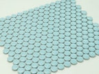 Light Blue Buttons Porcelain Penny Round Tile Sample