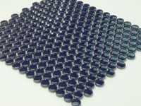 Navy Blue Buttons Porcelain Penny Round Tile Sample