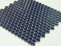 Navy Blue Buttons Porcelain Penny Round Tile