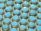 Turquoise Blue Buttons Porcelain Penny Round Tile Sample