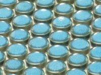 Turquoise Blue Buttons Porcelain Penny Round Tile