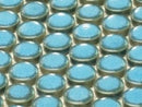 Turquoise Blue Buttons Porcelain Penny Round Tile