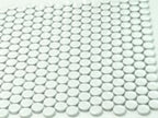 Glossy White Buttons Porcelain Penny Round Tile Sample