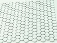 Glossy White Buttons Porcelain Penny Round Tile