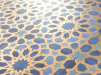 Amira Regal Samarkand Blue and Gold Patterned Porcelain Tile