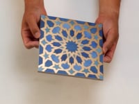 Amira Regal Samarkand Blue and Gold Patterned Porcelain Tile