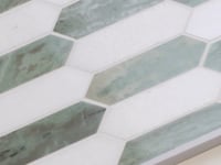 Envy Green and White Mini Picket Marble Mosaic Tile