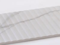 Grazioso Fluted Carrara Ceramic Tile 12x36 Sample